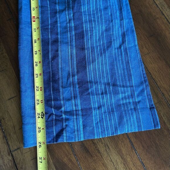 Indigo Rein Blue Linen Blend Belted Split Hem Wide Leg Pants Size Large - Picture 4 of 9